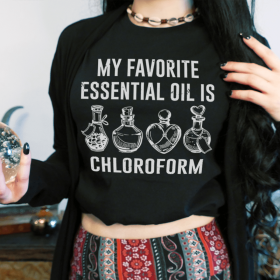 My Favorite Essential Oil T-Shirt (Color: Black Heather, size: L)