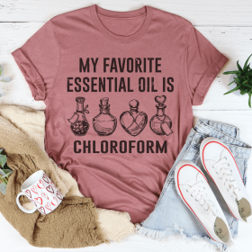 My Favorite Essential Oil T-Shirt (Color: Mauve, size: M)