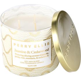 PERRY ELLIS JASMINE & CEDARWOOD by Perry Ellis SCENTED CANDLE 14.5 OZ (Color: As Picture)